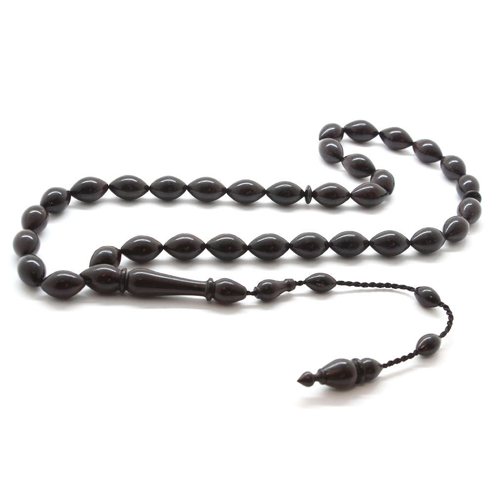 Kumpas İşçilikli Arpa Kesim İthal Black Wood Tesbih - 1