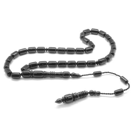 Kumpas İşçilikli Kapsül Kesim Erzurum Oltu Taşı Tesbih - Tesbihane