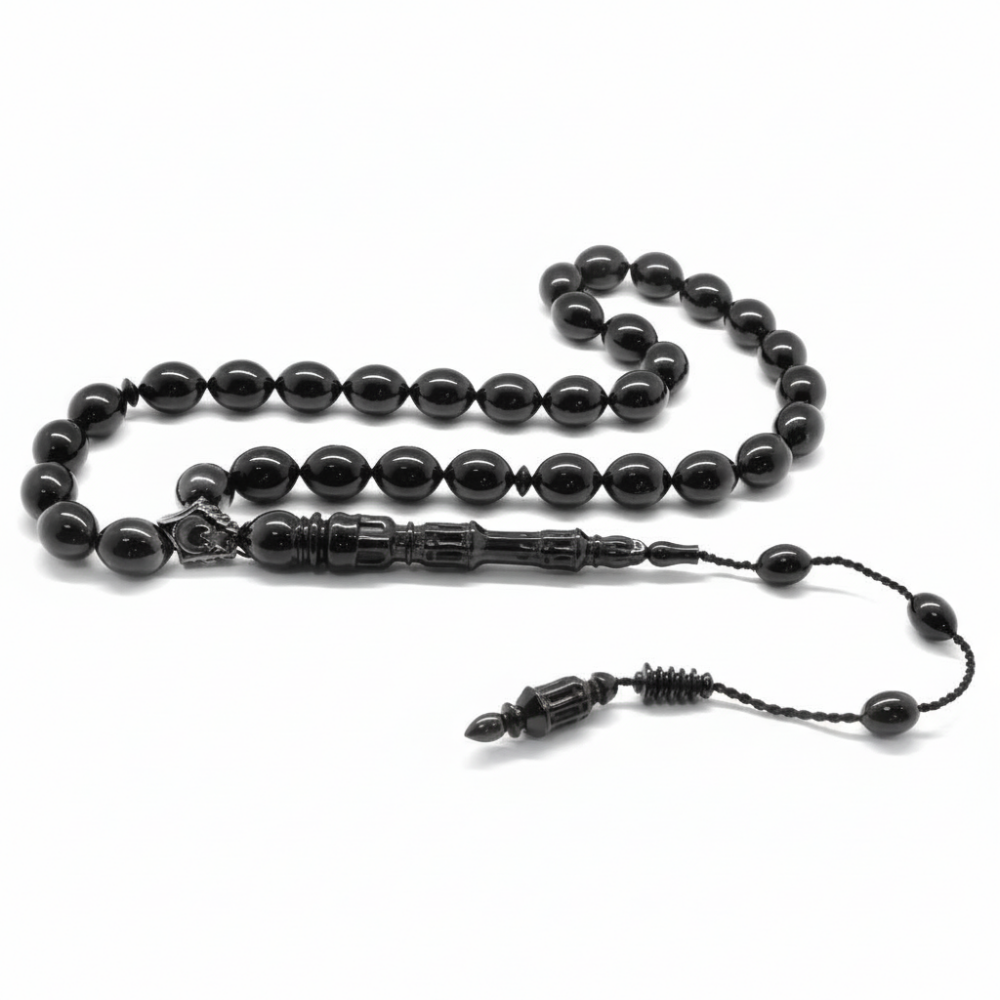 Kumpas İşçilikli Minare İmameli Arpa Kesim Erzurum Oltu Taşı Tesbih - 4