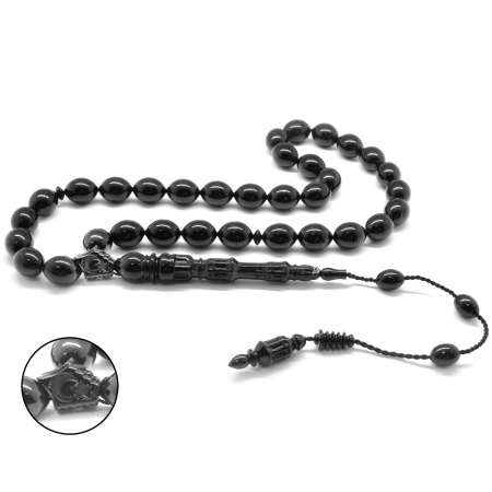 Kumpas İşçilikli Minare İmameli Arpa Kesim Erzurum Oltu Taşı Tesbih - Tesbihane