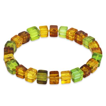 Küp Kesim Bala Sarı Renk Doğal Damla Kehribar Kadın Bileklik - Tesbihane