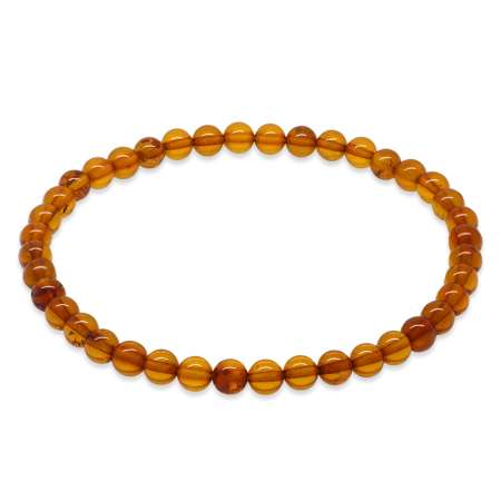 Küre Kesim Bal Rengi Doğal Damla Kehribar Kadın Bileklik - Tesbihane