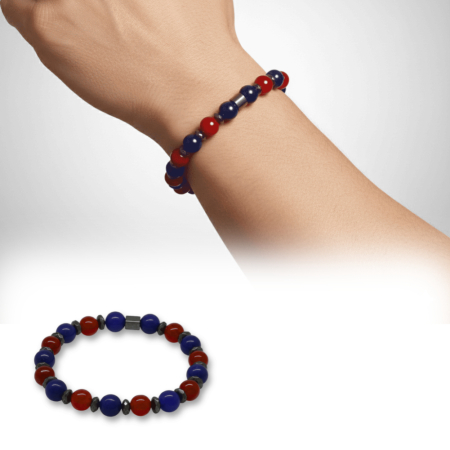 Küre Kesim Bordo Mavi Jade Doğaltaş Erkek Taraftar Bileklik - M2 - Tesbihane