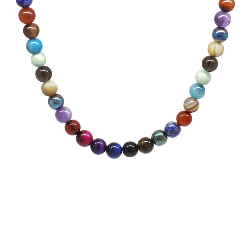 Küre Kesim Çakra Doğaltaş Kombinli Kadın Başarı Kolyesi - 7