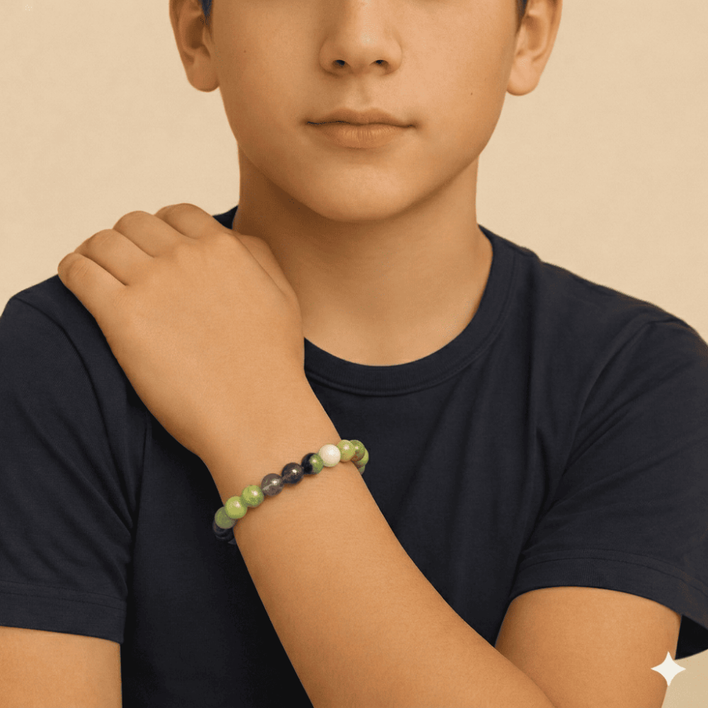 Küre Kesim Çoklu Doğaltaş Kombinli Genç Şifa Bilekliği - 2