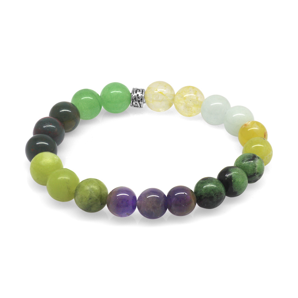 Küre Kesim Çoklu Doğaltaş Kombinli Genç Şifa Bilekliği - 5