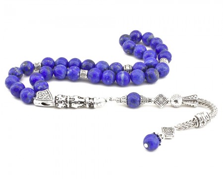 Kararmaz Metal Püsküllü Arpa Kesim Mor Lapis Taşı Tesbih - Tesbihane