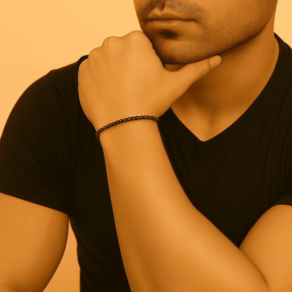 Küre Kesim Soft Kırmızı Doğal Damla Kehribar Erkek Bileklik - 6