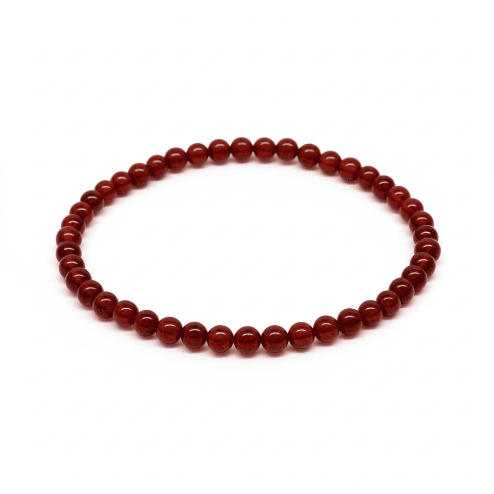 Küre Kesim Soft Kırmızı Doğal Damla Kehribar Erkek Bileklik - 4