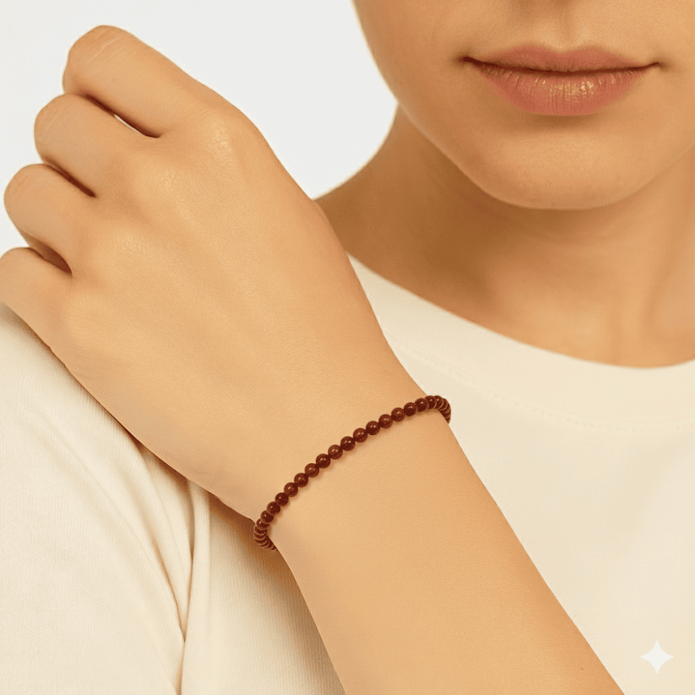 Küre Kesim Soft Kırmızı Doğal Damla Kehribar Kadın Bileklik - 2