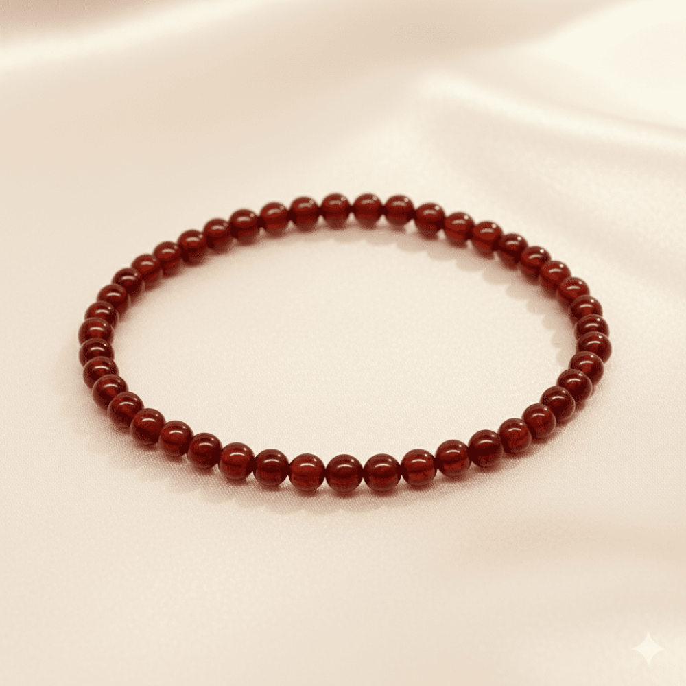 Küre Kesim Soft Kırmızı Doğal Damla Kehribar Kadın Bileklik - 3