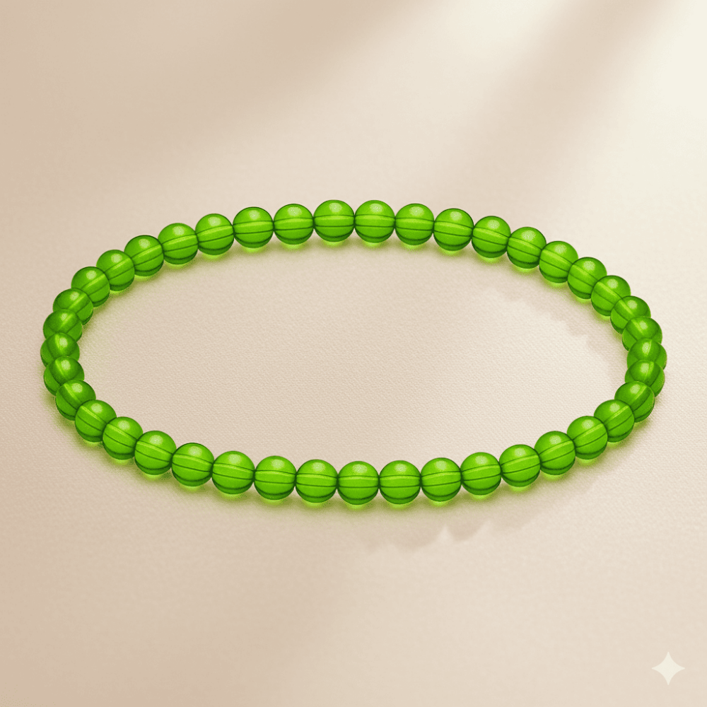 Küre Kesim Yeşil Doğal Damla Kehribar Kadın Bileklik - 3