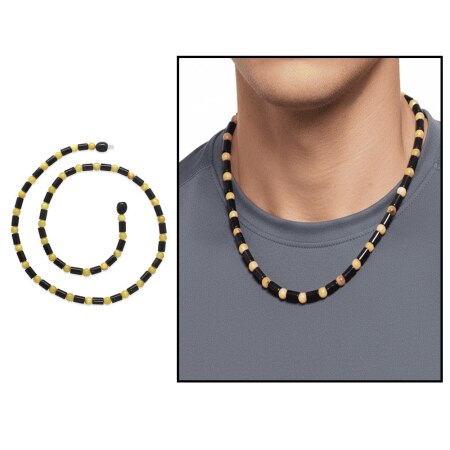 Küre Silindir Kesim Koyu Kırmızı Sarı Renkli Doğal Damla Kehribar Erkek Kolye - Tesbihane