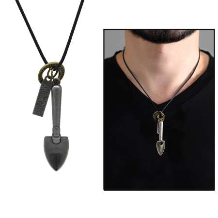 Kürek Tasarım Ayarlanabilir İp Zincirli Pirinç Erkek Kolye - Tesbihane