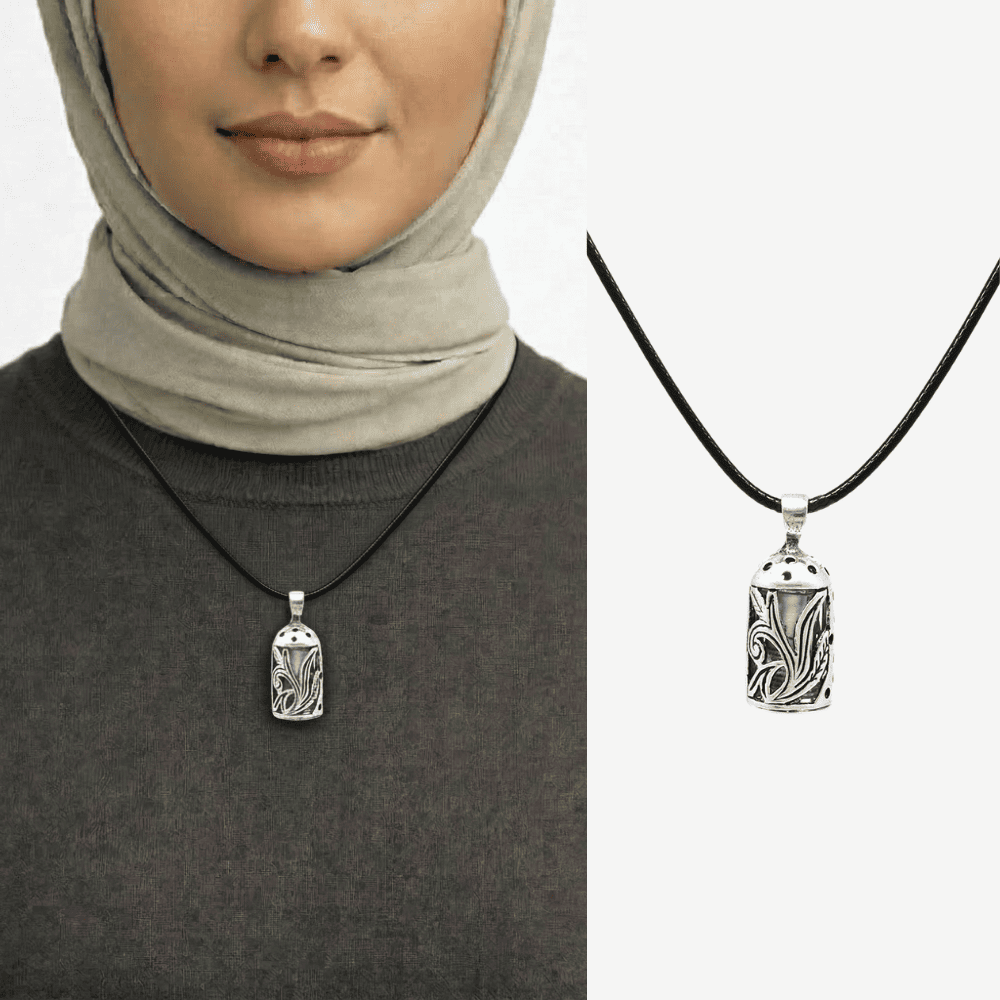 Lale Detaylı Zarif İp Zincirli 925 Ayar Gümüş Kadın Cevşen Kolye - 1