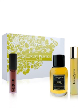 Luxury Prestige Gold Intense Kadın Parfüm Set 100ML İle 30ML EDP ve Saint Matte Lipstick - Luxury Prestige
