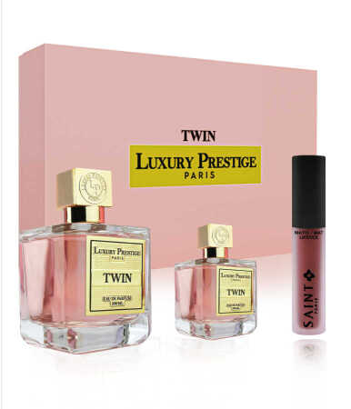 Luxury Prestige Twin Kadın Parfüm Set 100ML İle 30ML EDP ve Saint Matte Lipstick - Luxury Prestige