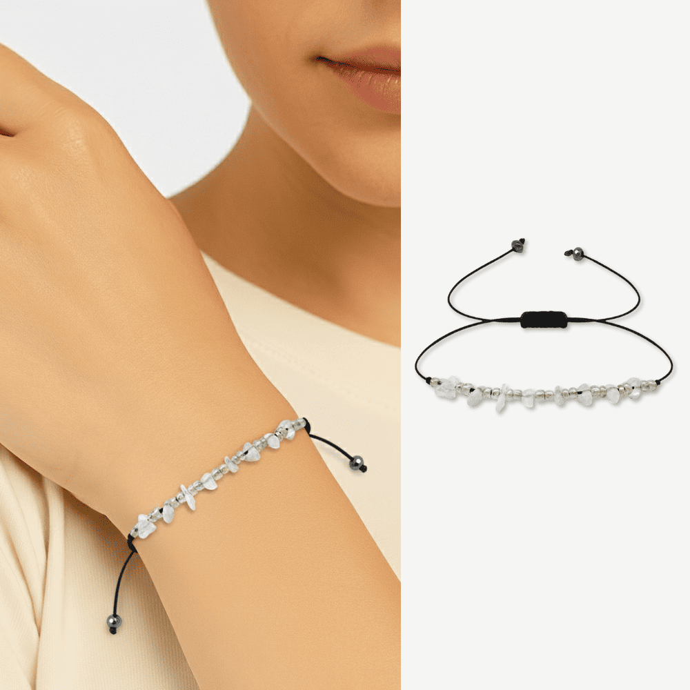 Makrome Örgülü Basic Model Ay Taşı Doğaltaş Kadın Bileklik - 1