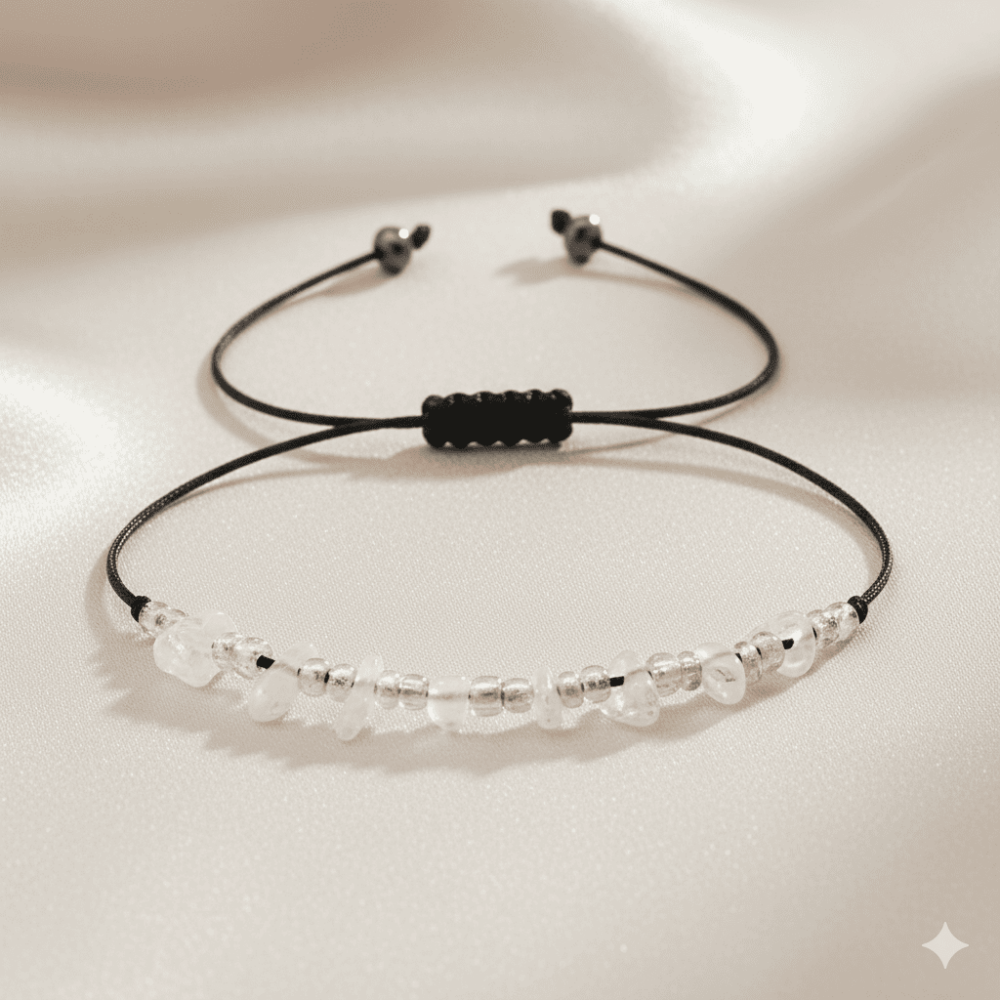 Makrome Örgülü Basic Model Ay Taşı Doğaltaş Kadın Bileklik - 3