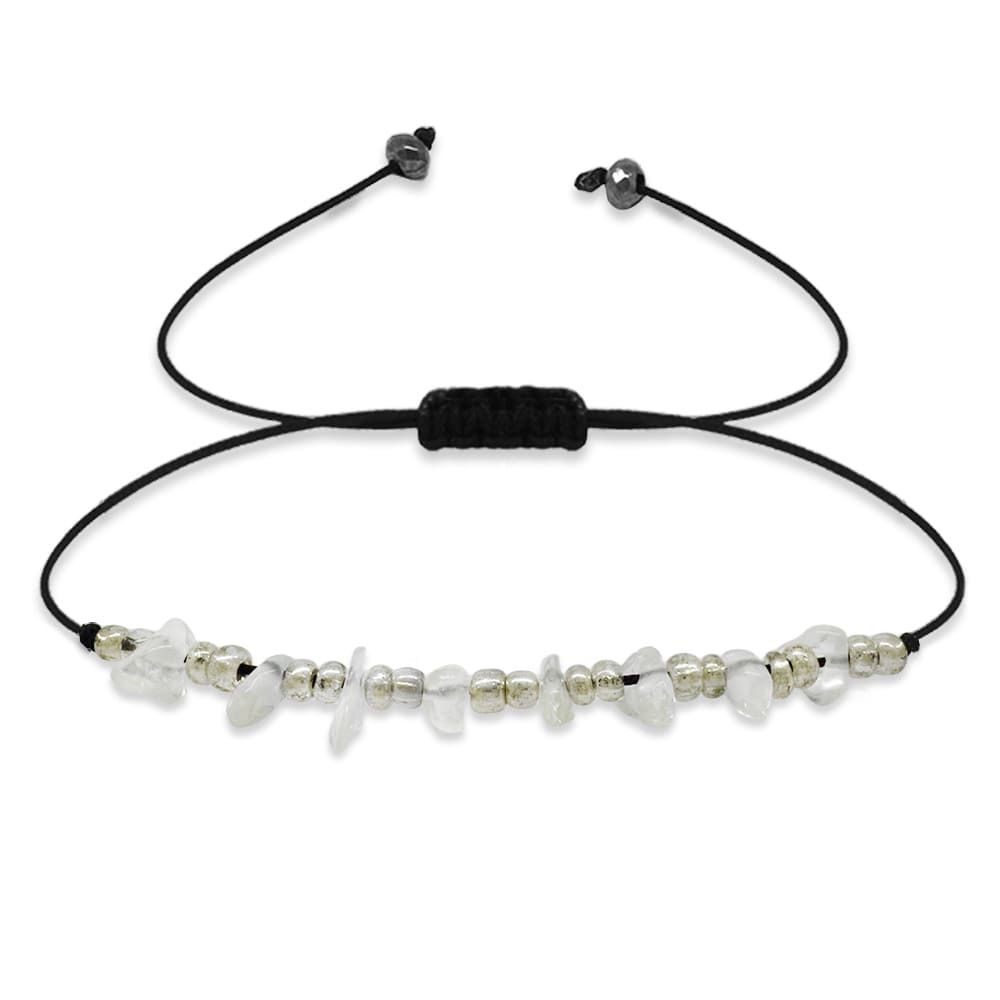 Makrome Örgülü Basic Model Ay Taşı Doğaltaş Kadın Bileklik - 4