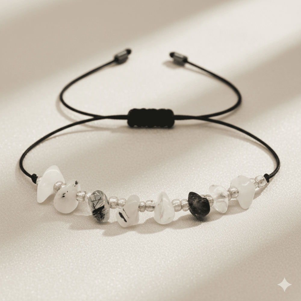 Makrome Örgülü Basic Model Rutil Kuvars Doğaltaş Kadın Bileklik - 3