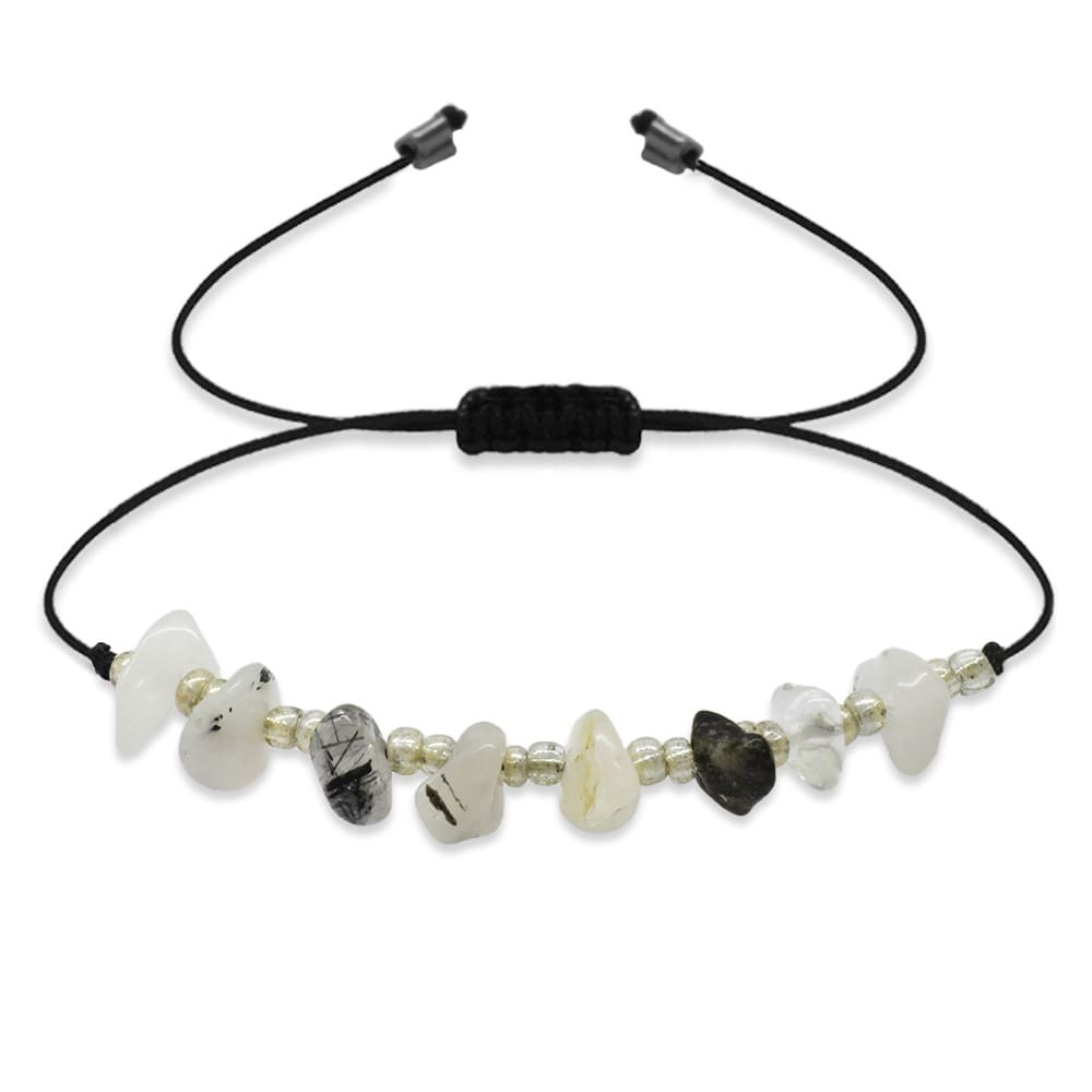 Makrome Örgülü Basic Model Rutil Kuvars Doğaltaş Kadın Bileklik - 4