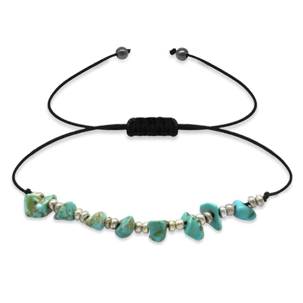 Makrome Örgülü Basic Model - Firuze Turkuaz Doğaltaş - Kadın Bileklik - 4