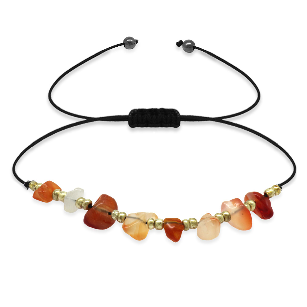 Makrome Örgülü Basic Model Yemen Akik Doğaltaş Kadın Bileklik - 1