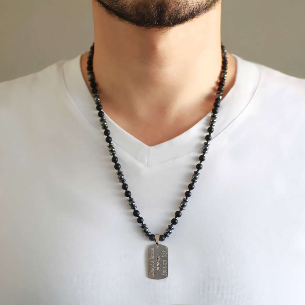 Makrome Örgülü Çelik Plakaya Kişiye Özel 
