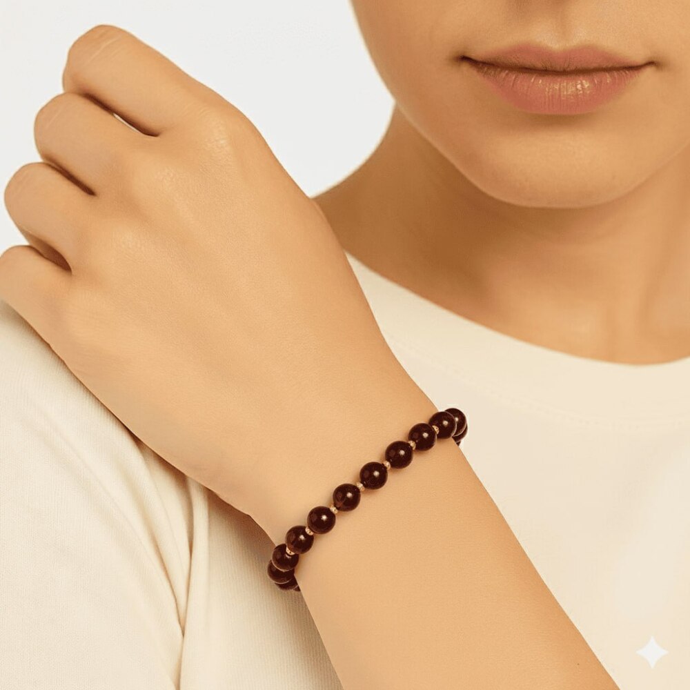 Makrome Örgülü Dorika Top Süslemeli Küre Kesim Kırmızı Doğal Damla Kehribar Kadın Bileklik - 2