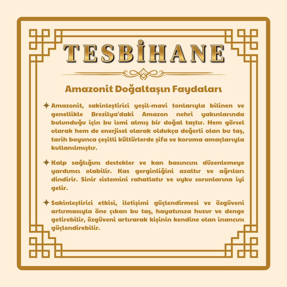 Makrome Örgülü Faset Kesim Amazonit Doğaltaş Erkek Bileklik - 4