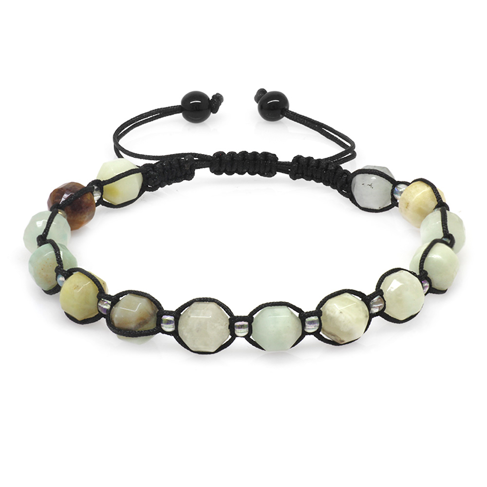 Makrome Örgülü Faset Kesim Amazonit Doğaltaş Erkek Bileklik - 2