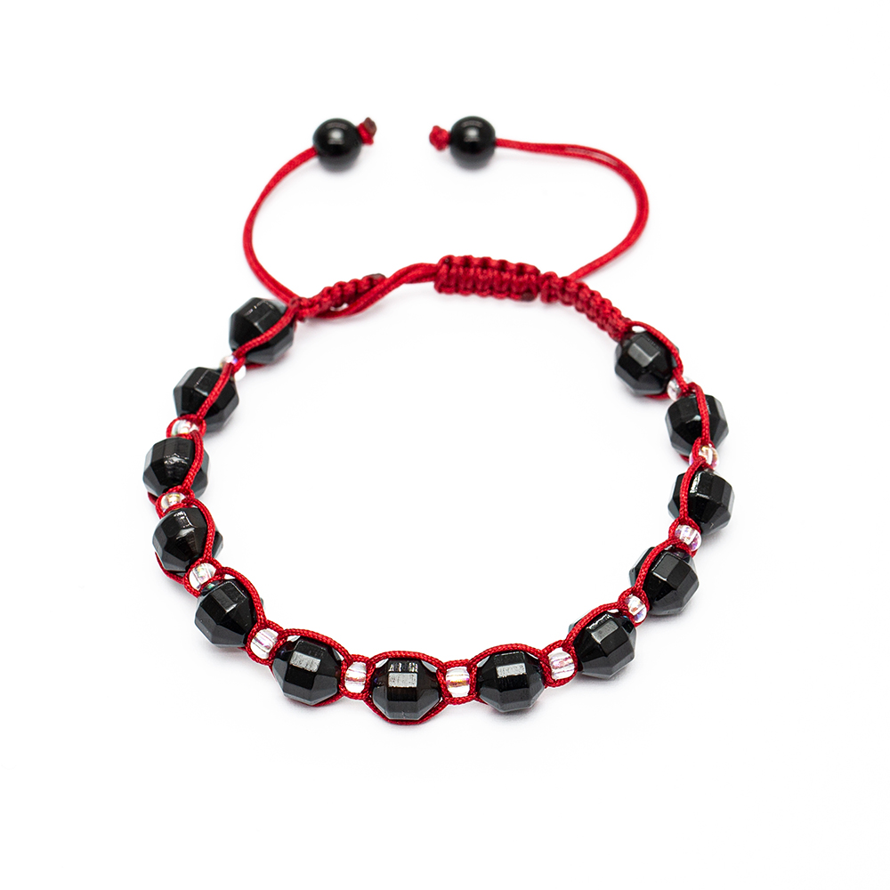 Makrome Örgülü Faset Kesim Oniks Doğaltaş Kadın Bileklik - 4