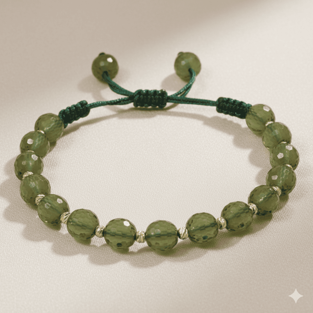 Makrome Örgülü Altın Renk Dorika Top Süslemeli Küre Kesim Fasetalı Zultanit Taşı Kadın Bileklik - 3