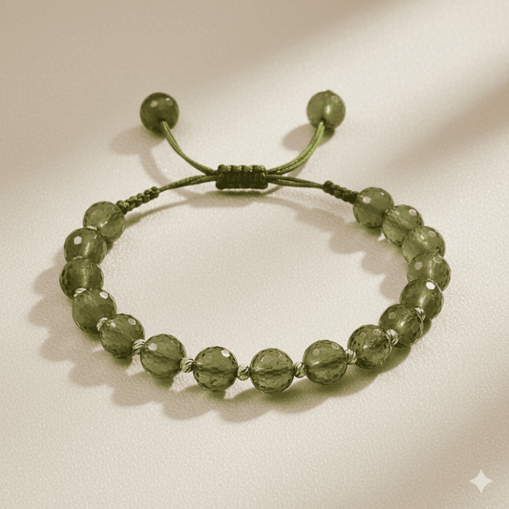 Makrome Örgülü Altın Renk Dorika Top Süslemeli Küre Kesim Zultanit Taşı Kadın Bileklik - 3