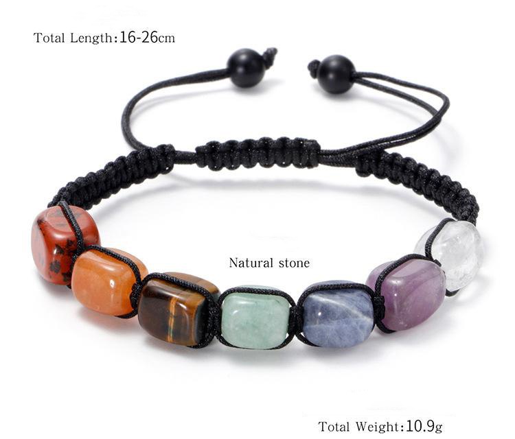 Makrome Örgülü Küp Kesim Çoklu Doğaltaş Kombinasyonlu Kadın Başarı Bilekliği - 2