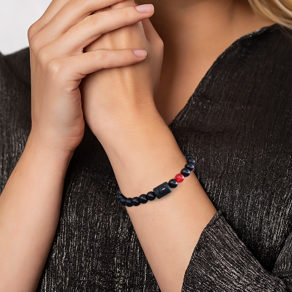 Makrome Örgülü Küre Kesim Akik ve Oniks Taşlı Aslan Burcu Doğaltaş Kadın Bileklik - 3