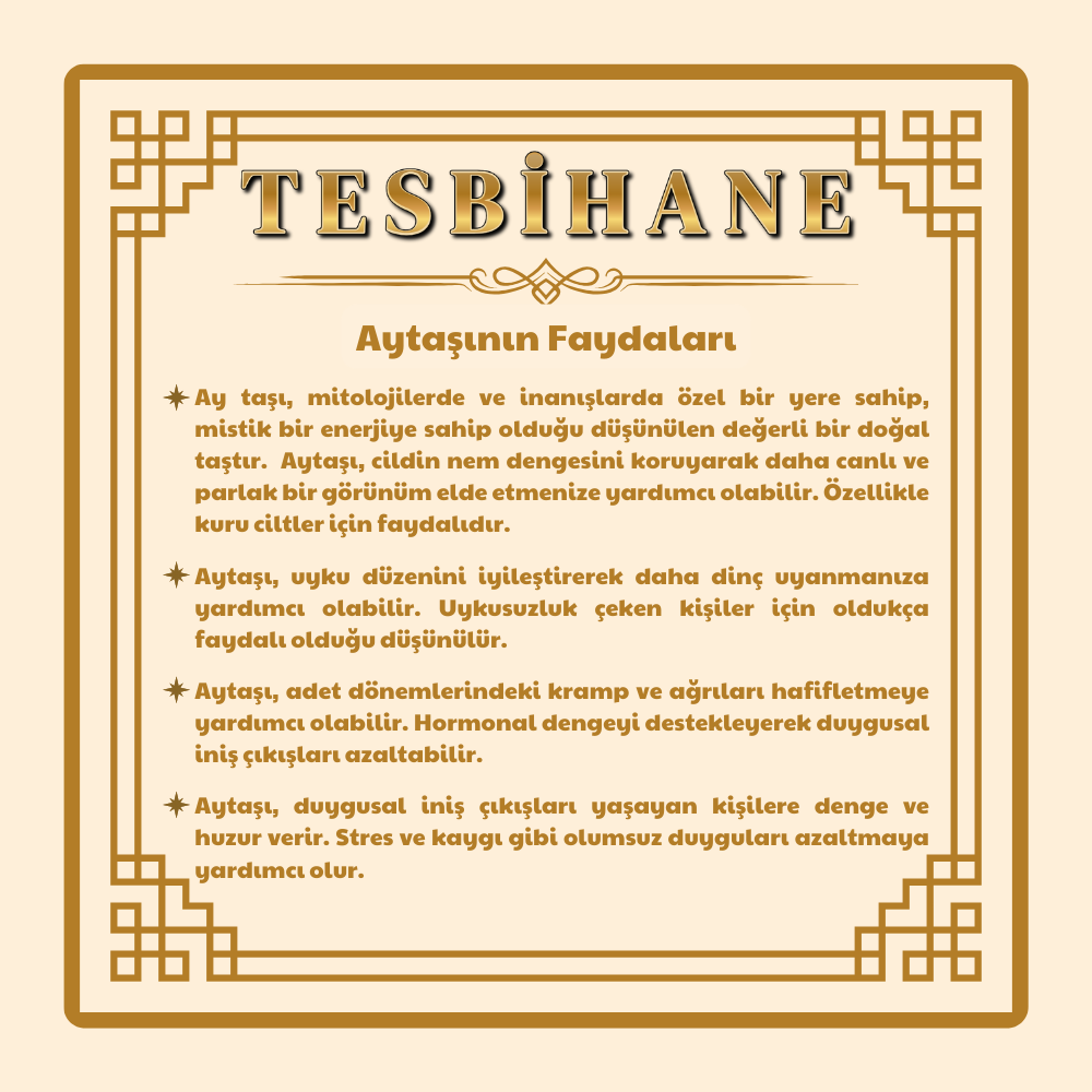 Makrome Örgülü Naturel Kesim Ay Taşı Doğaltaş Erkek Bileklik - 4