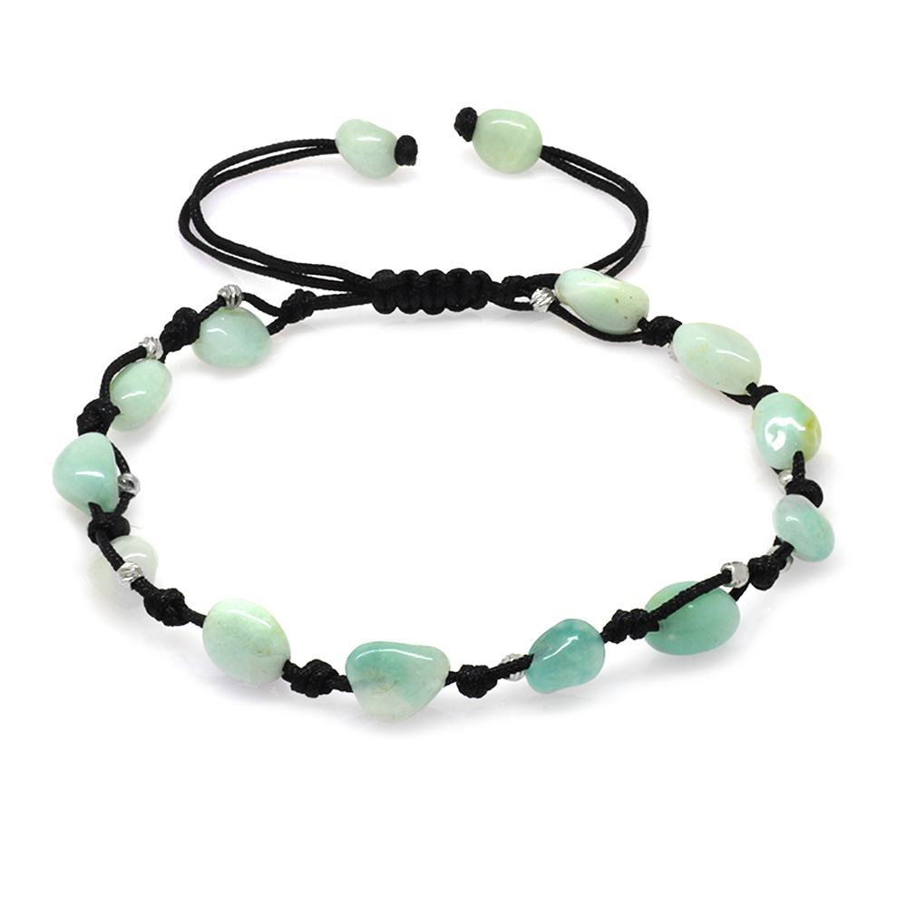 Makrome Örgülü Naturel Kesim Dorika Top Detaylı Amazonit Doğaltaş Erkek Bileklik - 3