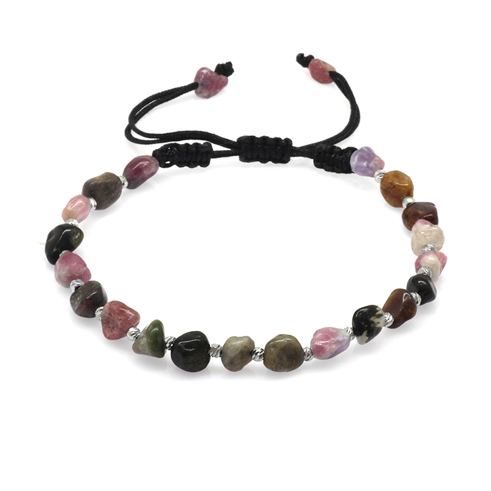 Makrome Örgülü Naturel Kesim Turmalin Doğaltaş Erkek Bileklik - 3