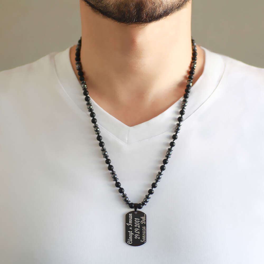 Makrome Örgülü Siyah Plakaya Kişiye Özel 