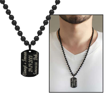 Makrome Örgülü Siyah Plakaya Kişiye Özel 