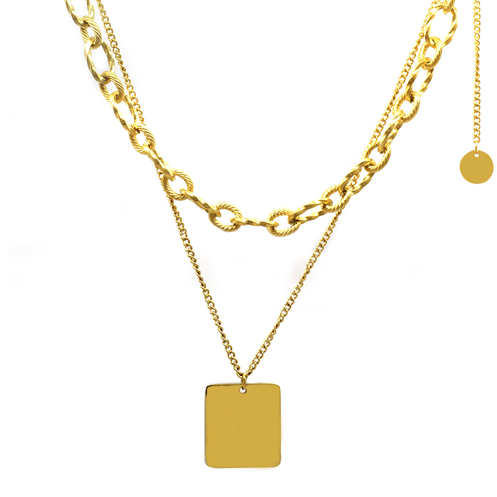 Marina Tasarım Kişiye Özel İsim Yazılı Altın Renk Çelik Kadın Kolye - 4