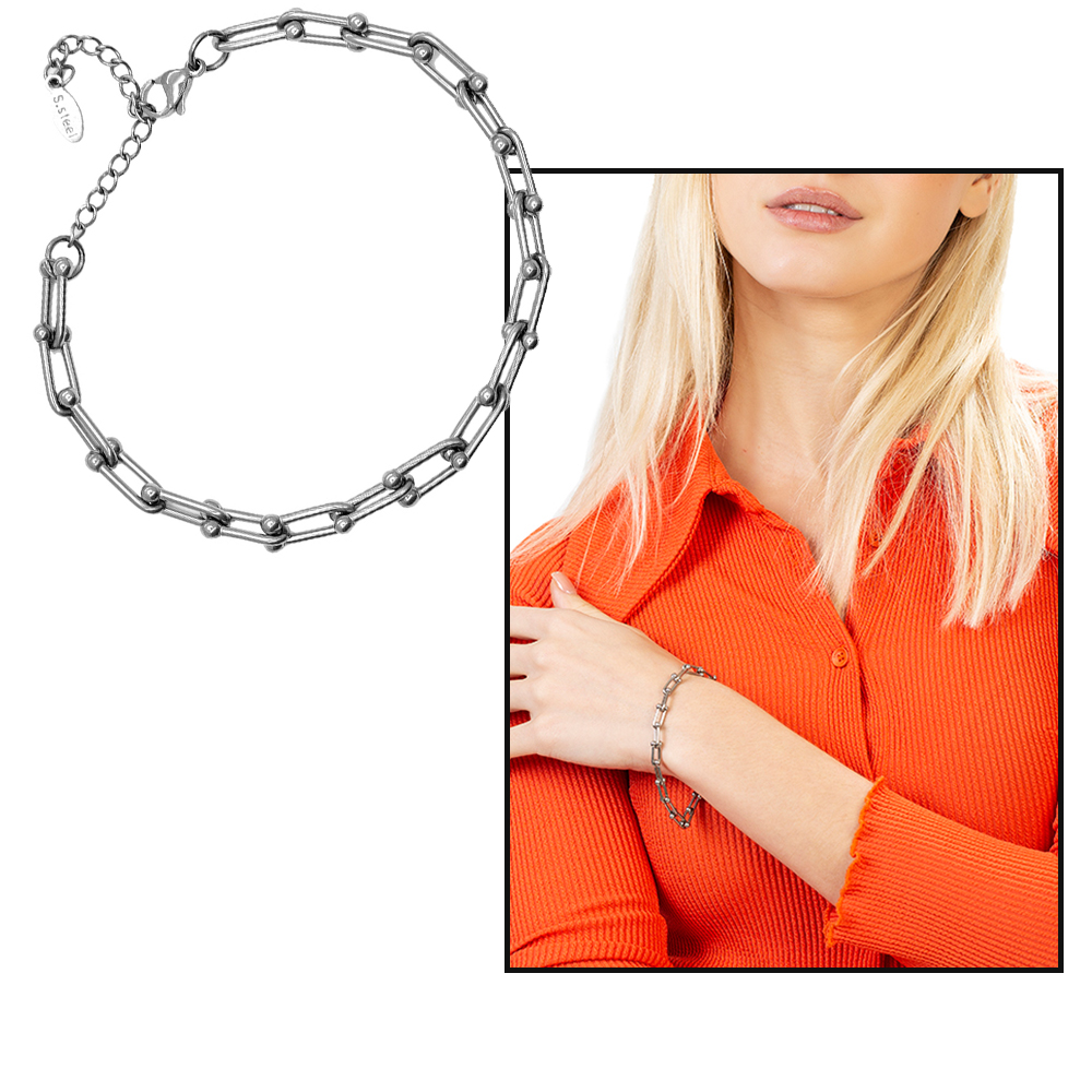 Marina Tasarım Gümüş Renk Çelik Kadın Bileklik - 2