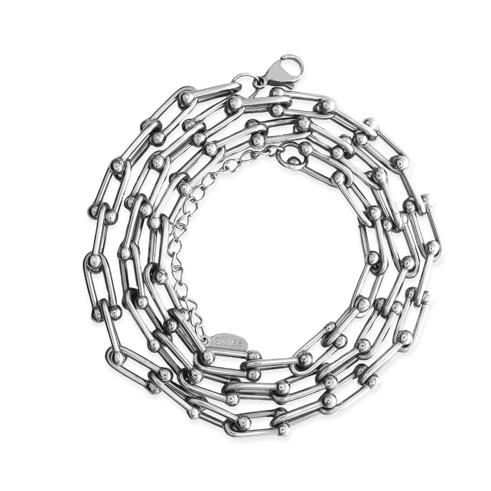 Kadın Çelik Zincir - Marina Model - Gümüş Renk - 55 cm Uzunluk - 6,5 mm Genişlik - 5