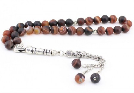 Mat Çizgili Akik Tesbih - Tesbihane