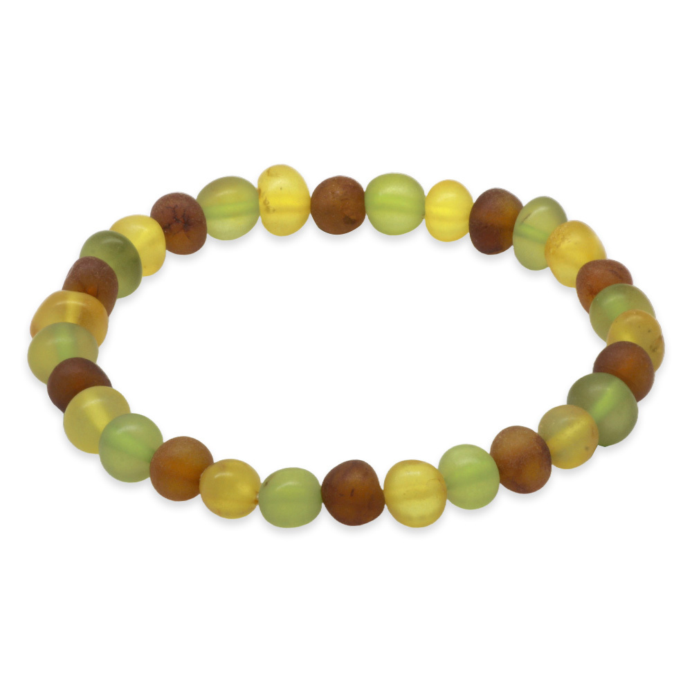 Mat Multicolor Renk Natural Form Doğal Damla Kehribar Kadın Bileklik - 6