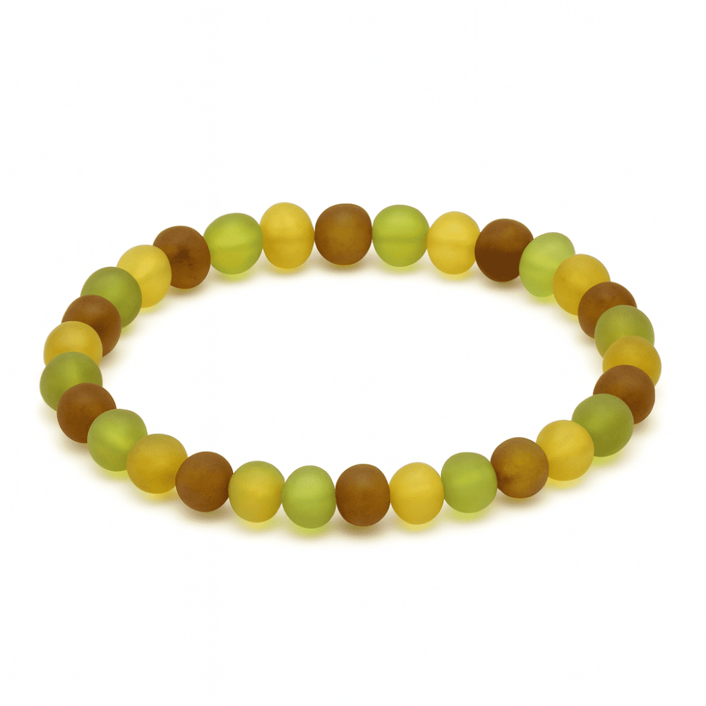 Mat Multicolor Renk Natural Form Doğal Damla Kehribar Kadın Bileklik - 4