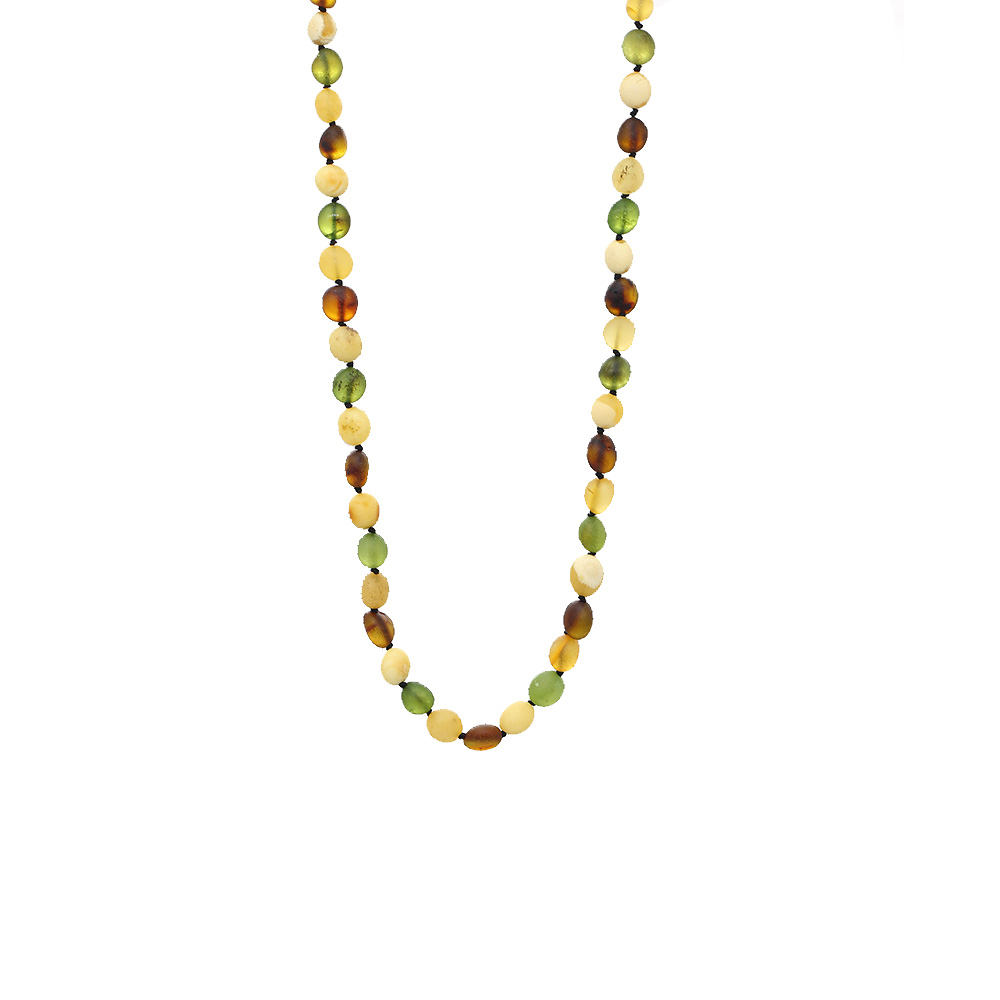 Mat Çok Renkli Şık Kutulu Özel Seri Naturel Damla Kehribar Taşlı Kadın Kolye - 5