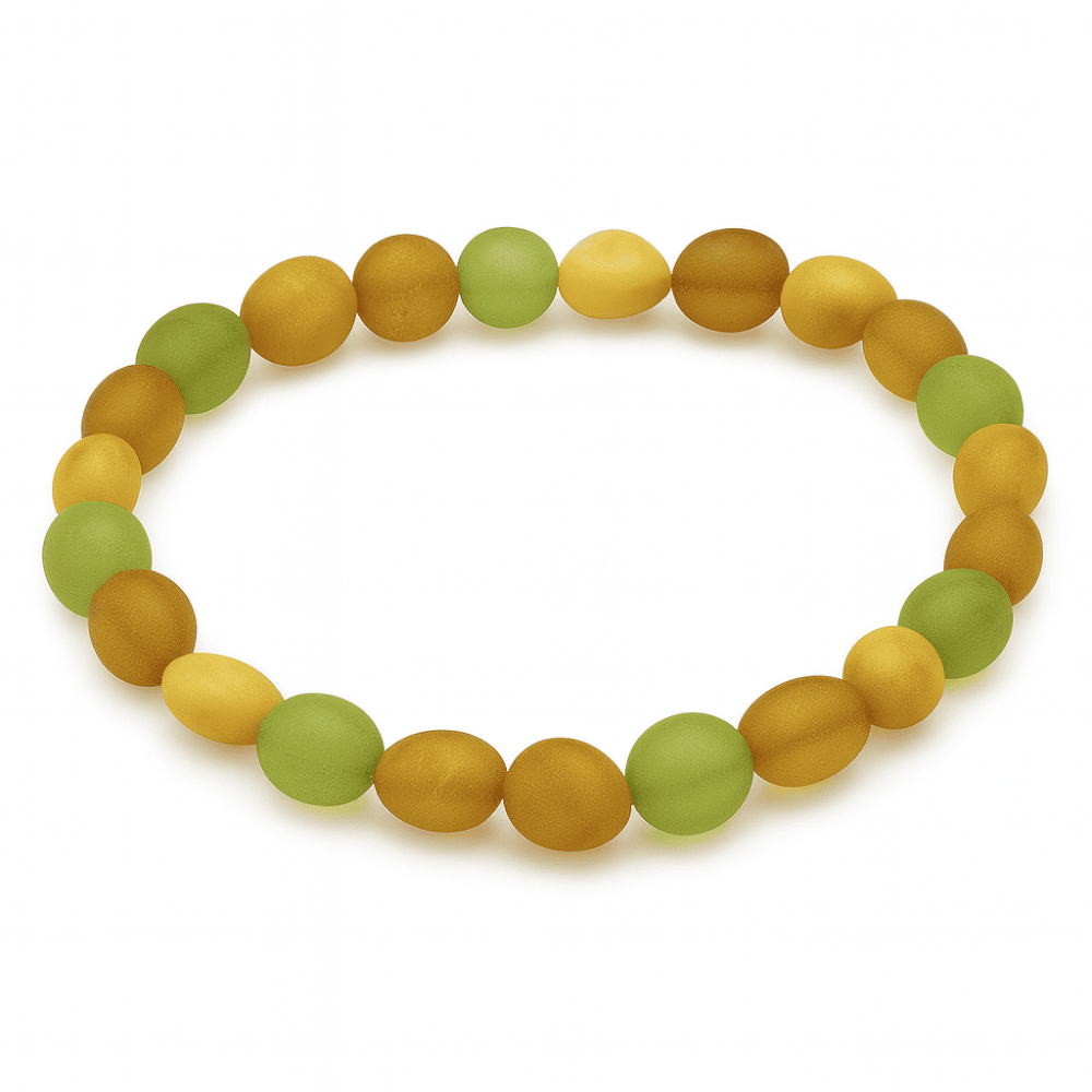 Mat Pastel Renk Natural Form Doğal Damla Kehribar Erkek Bileklik - 4